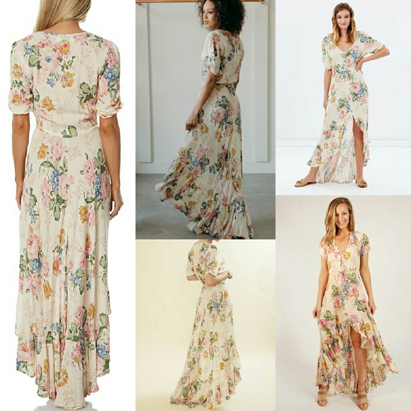 New auguste delilah maxi dress natural bloom 6 XS - Picture 12 of 16